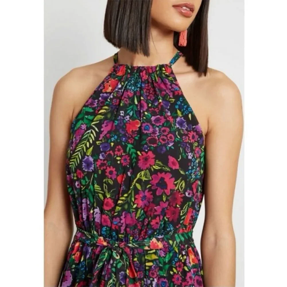 ModCloth Illuminated Elegance Chiffon Maxi Dress Size Medium - Picture 3 of 8